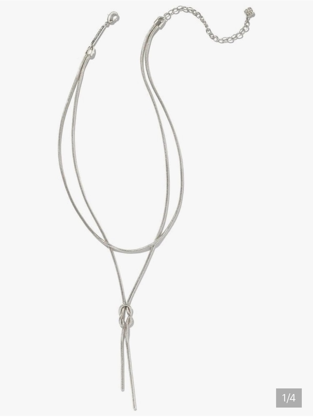Kendra Scott Annie Y - Silver Layered Knot Lariat Necklace